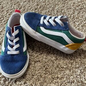 Vans Kids Sneakers in Blue, Green, and Yellow